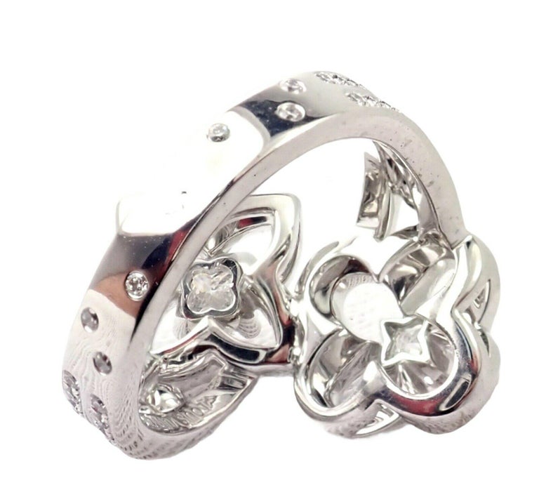 Louis Vuitton Flower Diamond White Gold Cocktail Ring – Opulent Jewelers