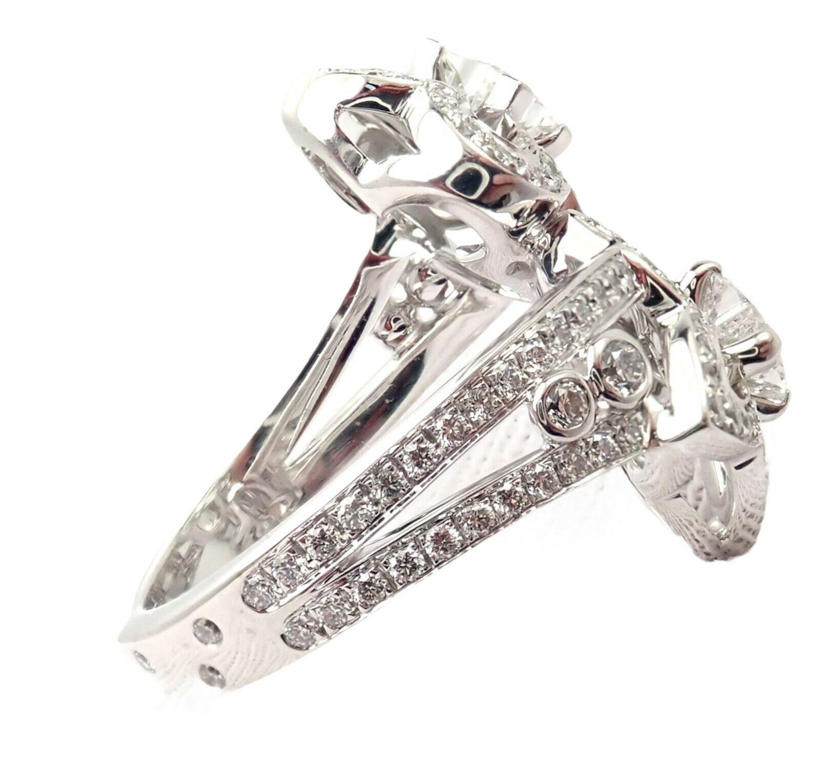 Brilliant Cut Louis Vuitton LV Monogram Fusion Diamond White Gold Ring