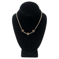 Used Louis Vuitton Lv Monogram Gold The Gamble Crystal Necklace LV-0814N-0004