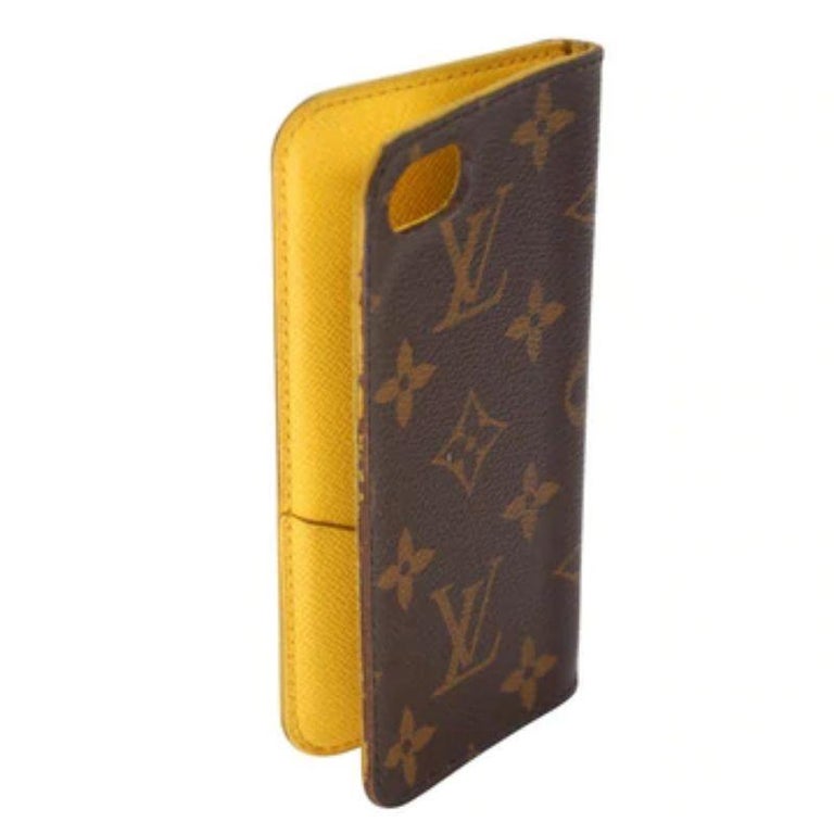 Authentic Louis Vuitton LV Monogram Folio iPhone 7 Case Brown Phone Case