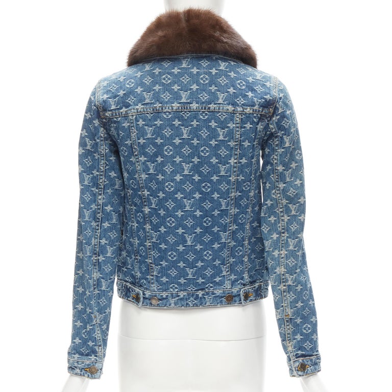 Louis Vuitton Mink Trim Monogram Jacket - Blue Jackets, Clothing -  LOU264743