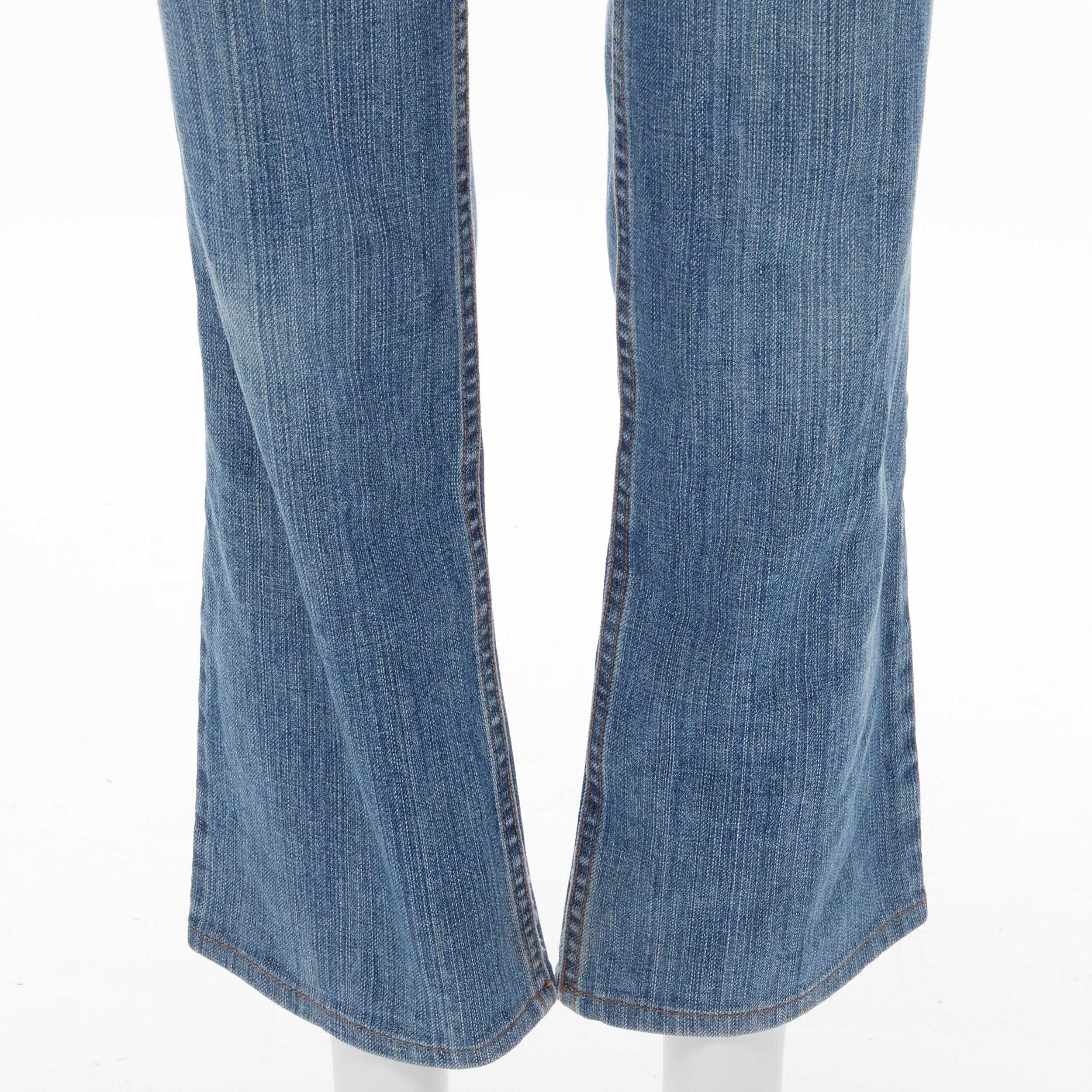 LOUIS VUITTON LV monogram logo pocket washed cropped flare jeans FR38 M 3