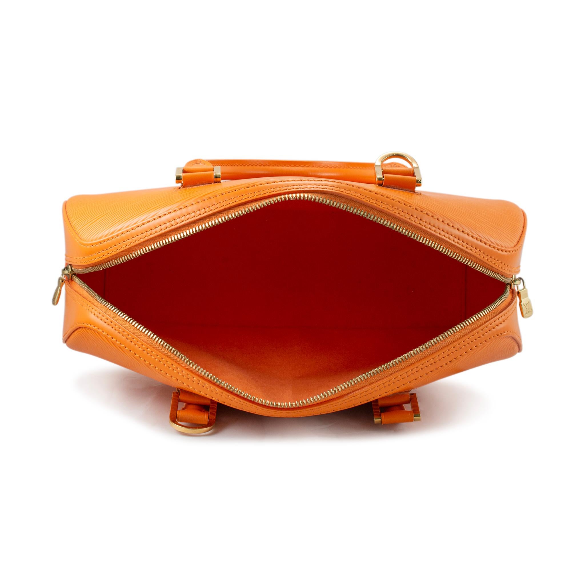 Louis Vuitton LV Monogram Mandarin Orange Epi Leather Jasmin Top Handle Handbag 6