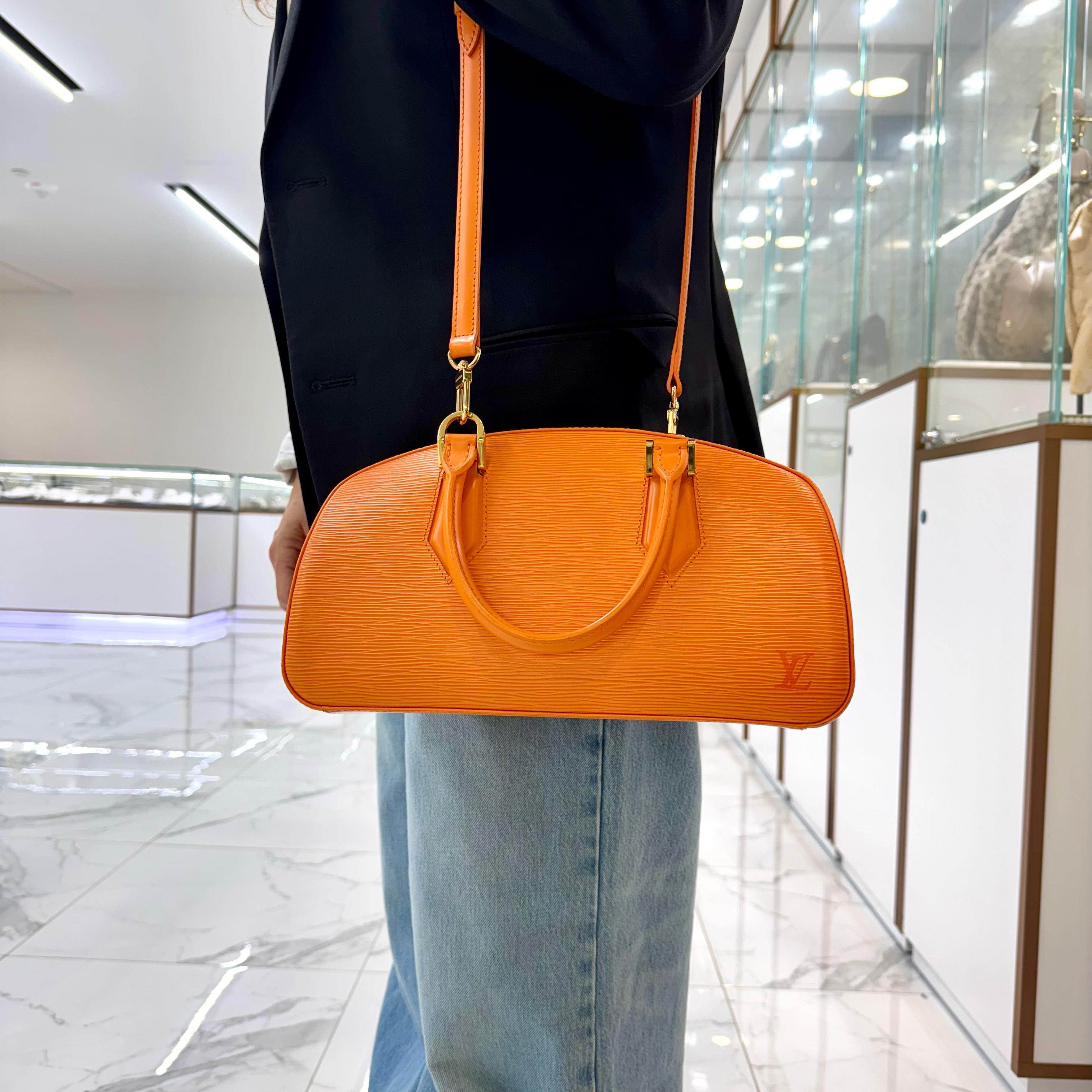 Louis Vuitton LV Monogram Mandarin Orange Epi Leather Jasmin Top Handle Handbag 9