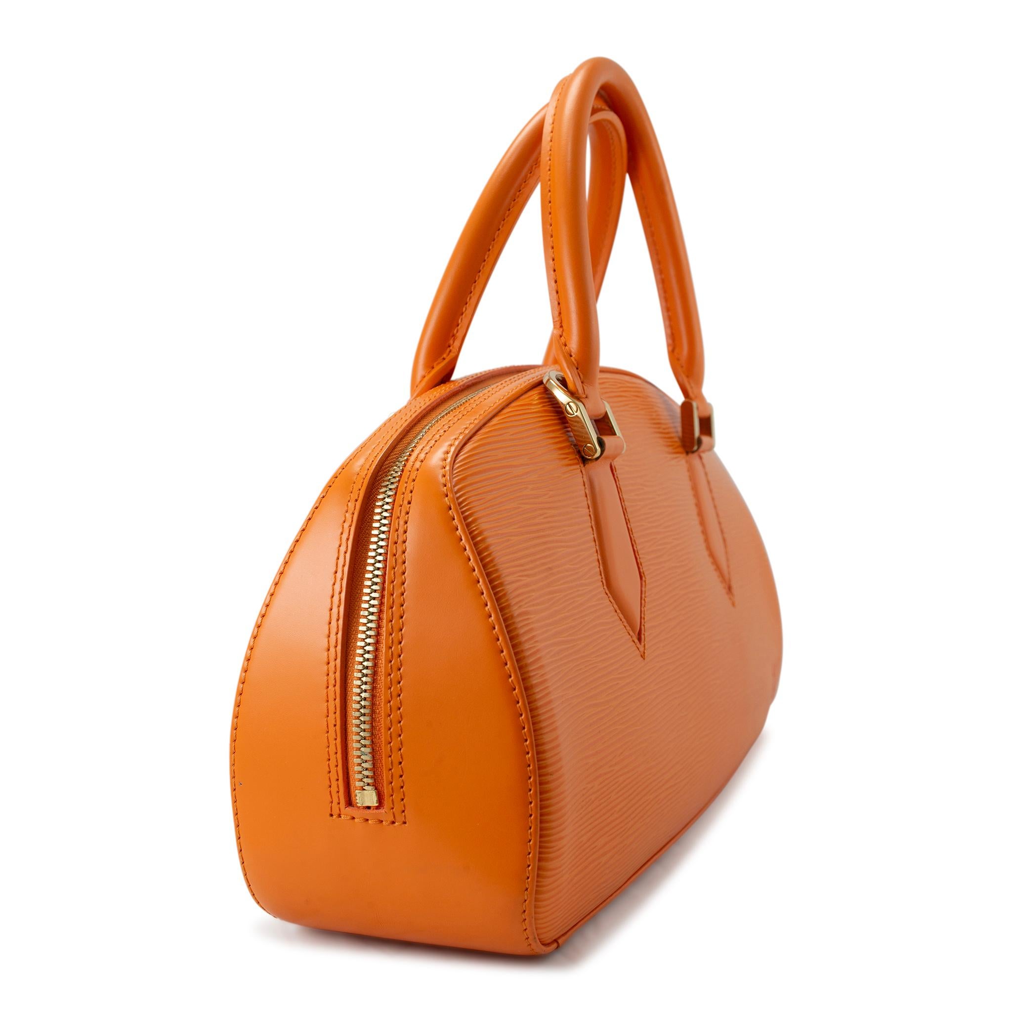 Women's or Men's Louis Vuitton LV Monogram Mandarin Orange Epi Leather Jasmin Top Handle Handbag