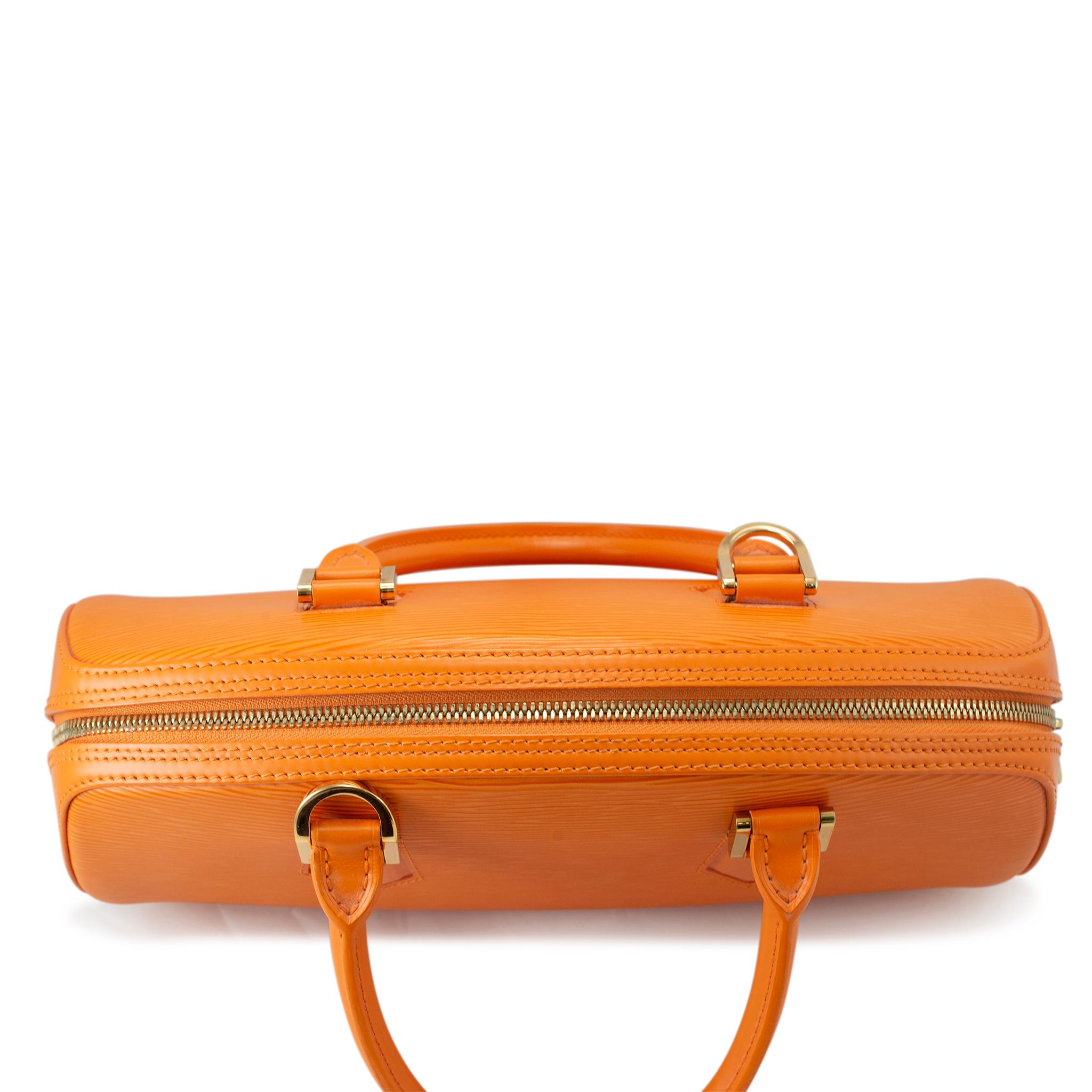 Louis Vuitton LV Monogram Mandarin Orange Epi Leather Jasmin Top Handle Handbag 3