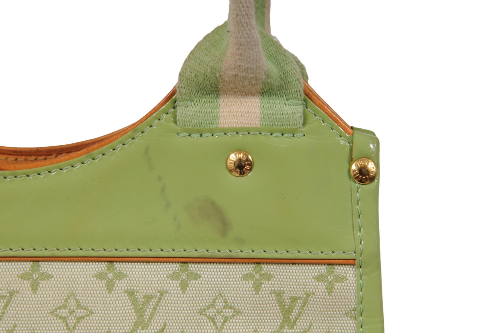 Louis Vuitton LV Monogram Mini Lin Sac Kathleen Lime Green Shoulder Bag en vente 5