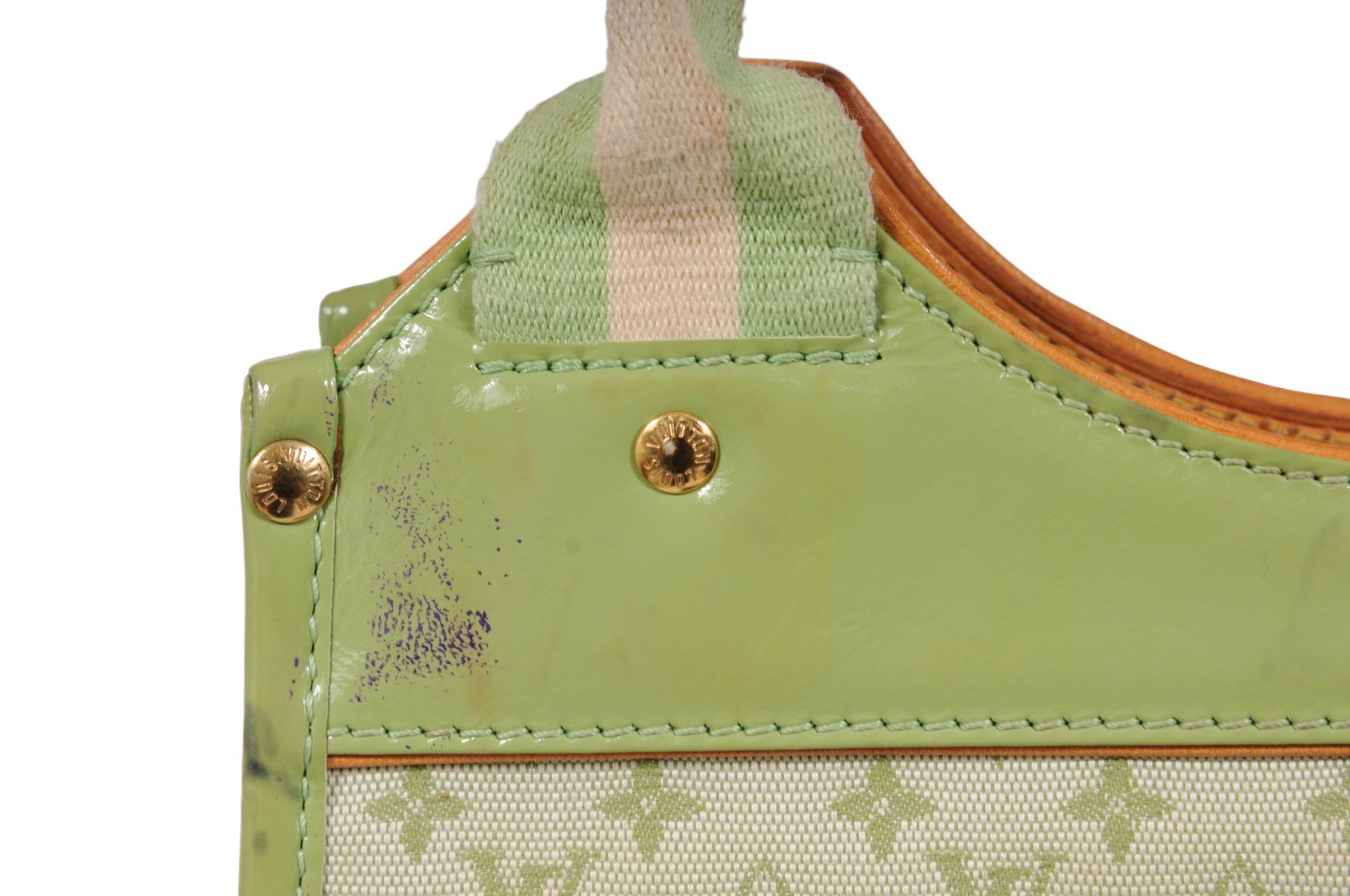 Louis Vuitton LV Monogram Mini Lin Sac Kathleen Lime Green Shoulder Bag en vente 8