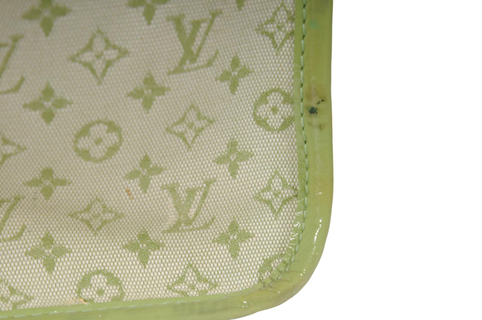 Louis Vuitton LV Monogram Mini Lin Sac Kathleen Lime Green Shoulder Bag en vente 11