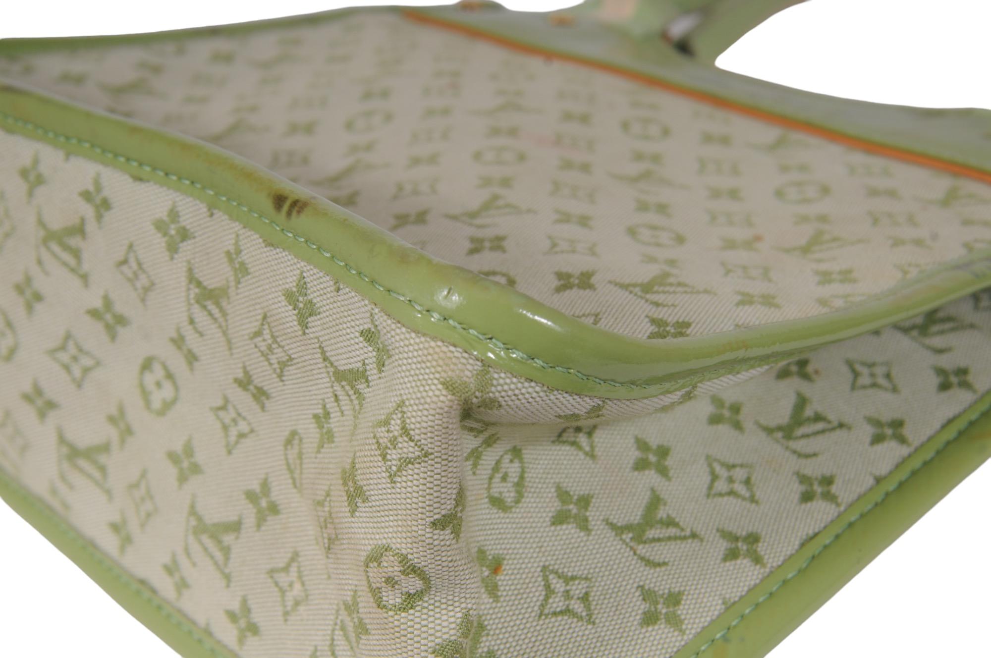 Louis Vuitton LV Monogram Mini Lin Sac Kathleen Lime Green Shoulder Bag en vente 12
