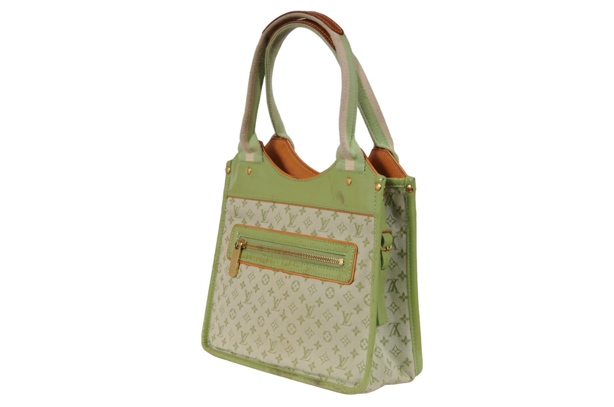 Vert Louis Vuitton LV Monogram Mini Lin Sac Kathleen Lime Green Shoulder Bag en vente