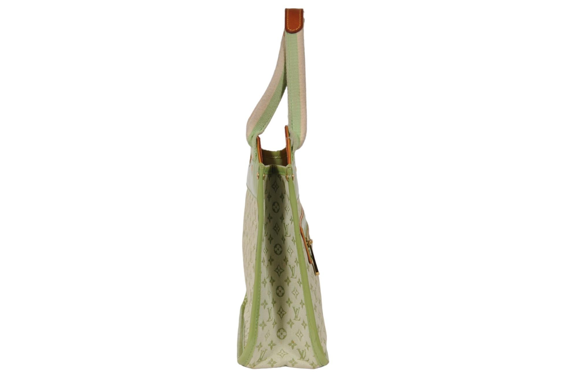 Louis Vuitton LV Monogram Mini Lin Sac Kathleen Lime Green Shoulder Bag en vente 1