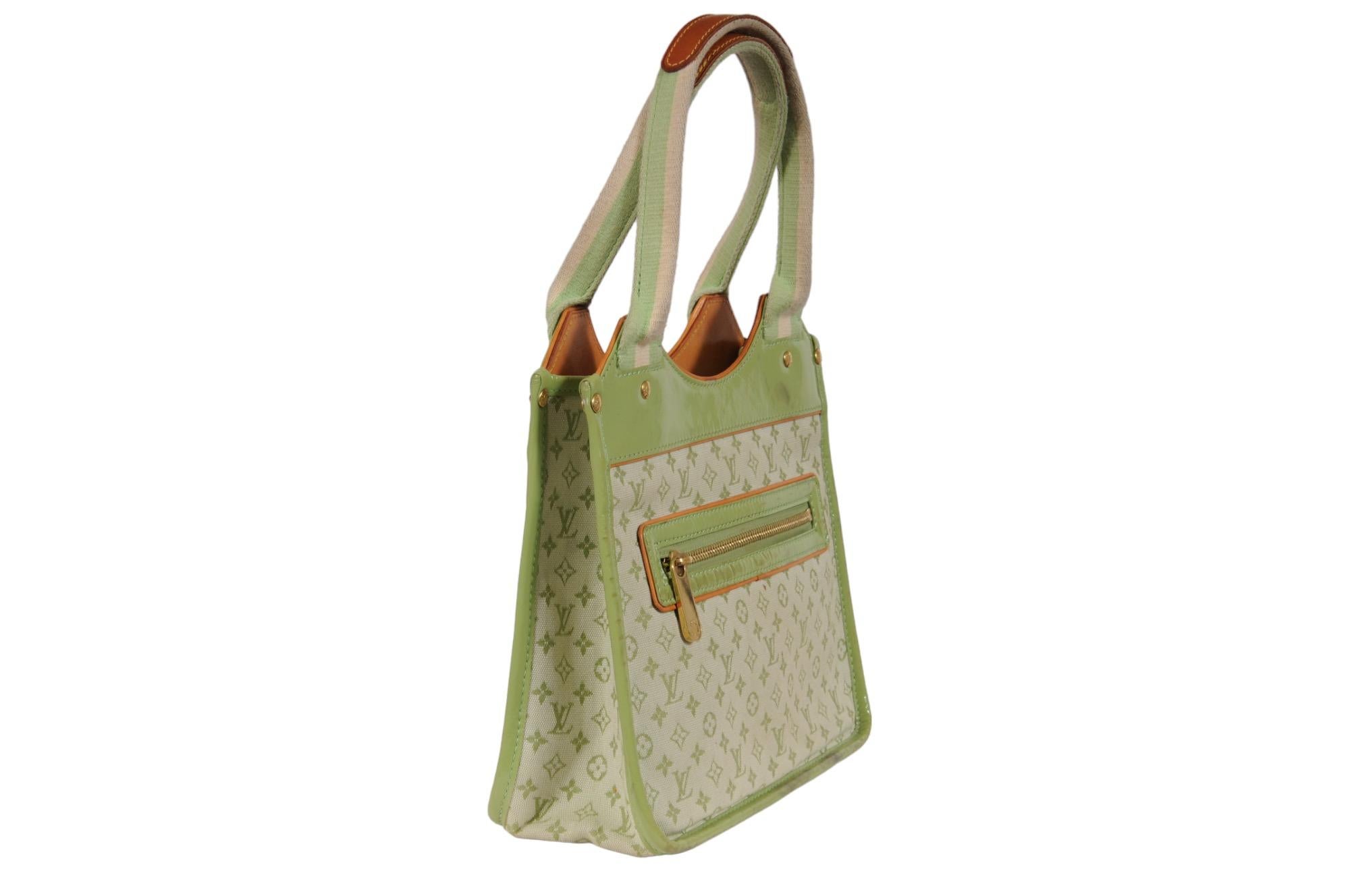 Louis Vuitton LV Monogram Mini Lin Sac Kathleen Lime Green Shoulder Bag en vente 2
