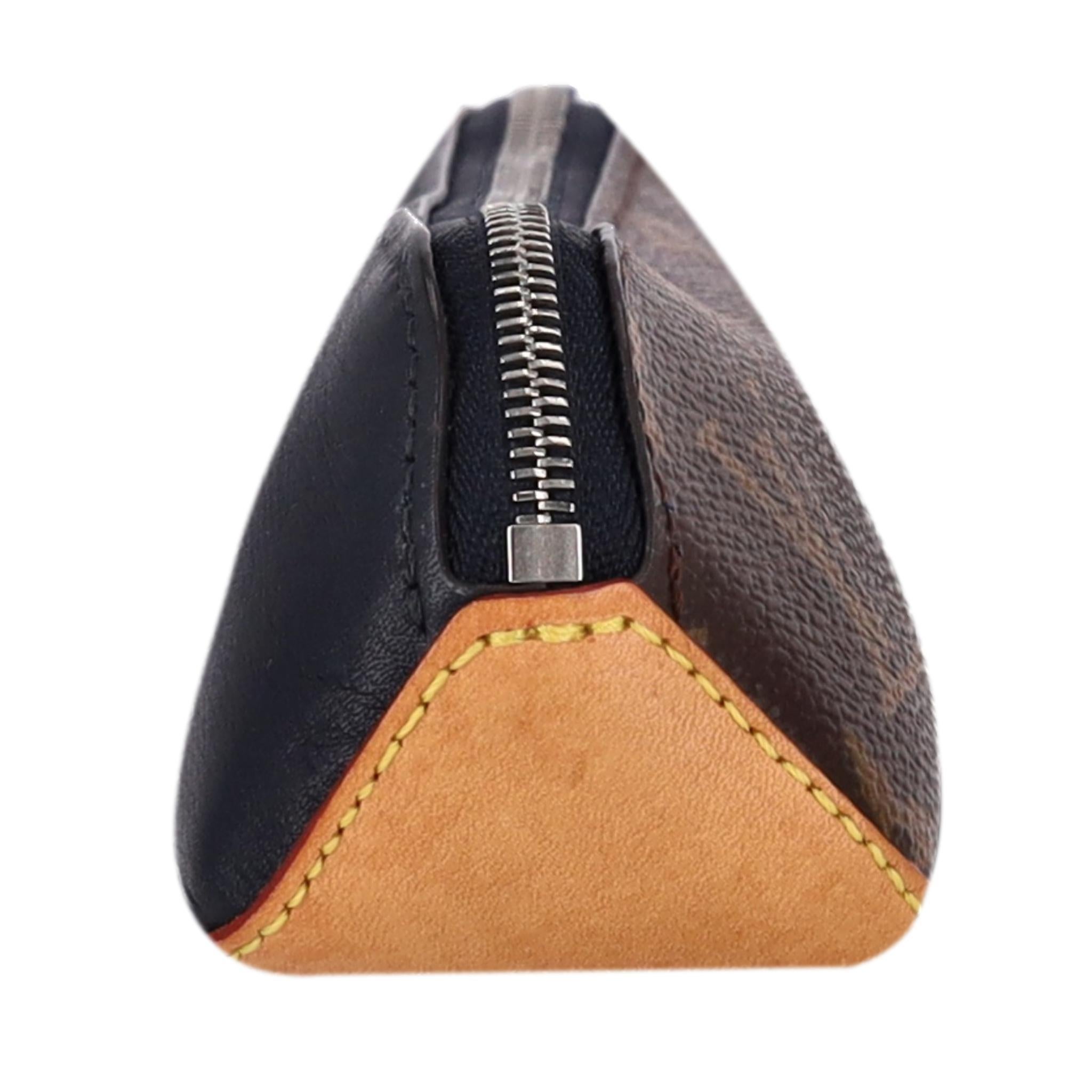 Women's or Men's Louis Vuitton 'LV' Monogram Pencil Case With Logo Charm