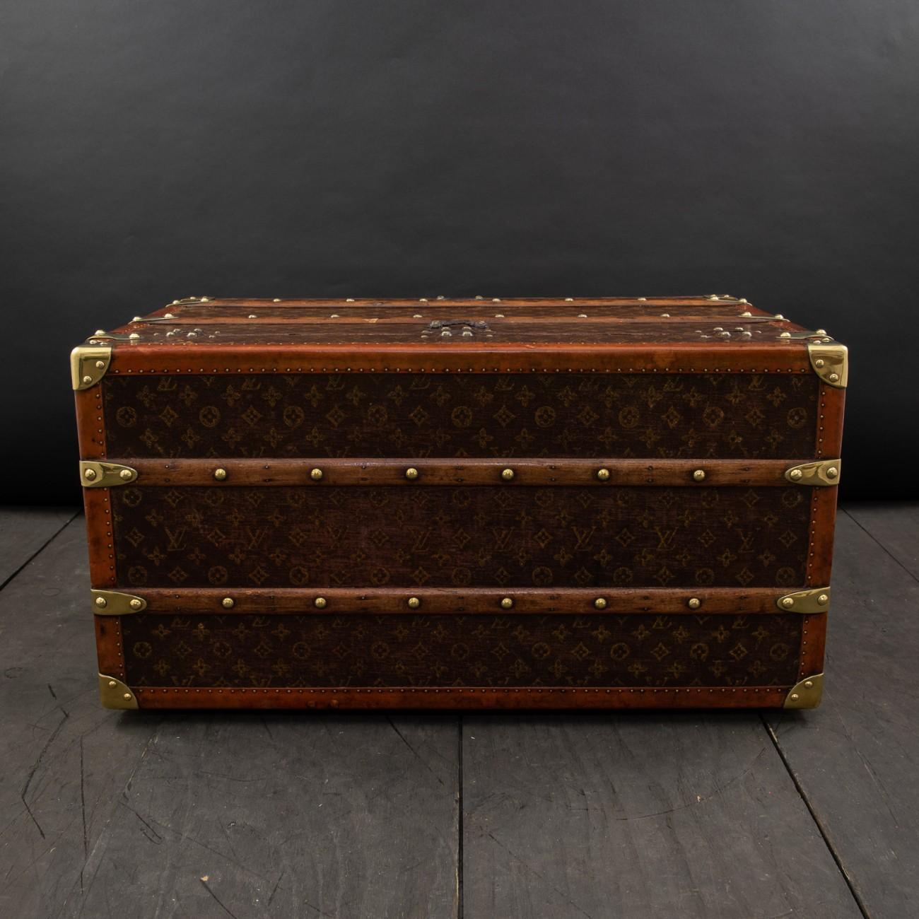 French Louis Vuitton LV Monogram Shoe Trunk, circa 1915