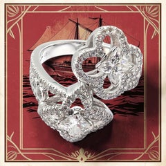 Anillo Louis Vuitton LV Monograma Fusión Diamante Oro Blanco