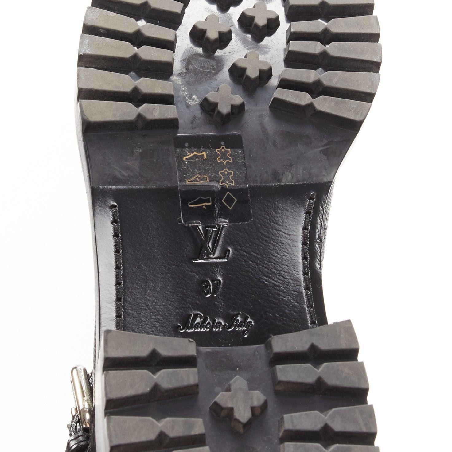 LOUIS VUITTON - Monogramme LV - Bottines motardes EU37 en vente 5