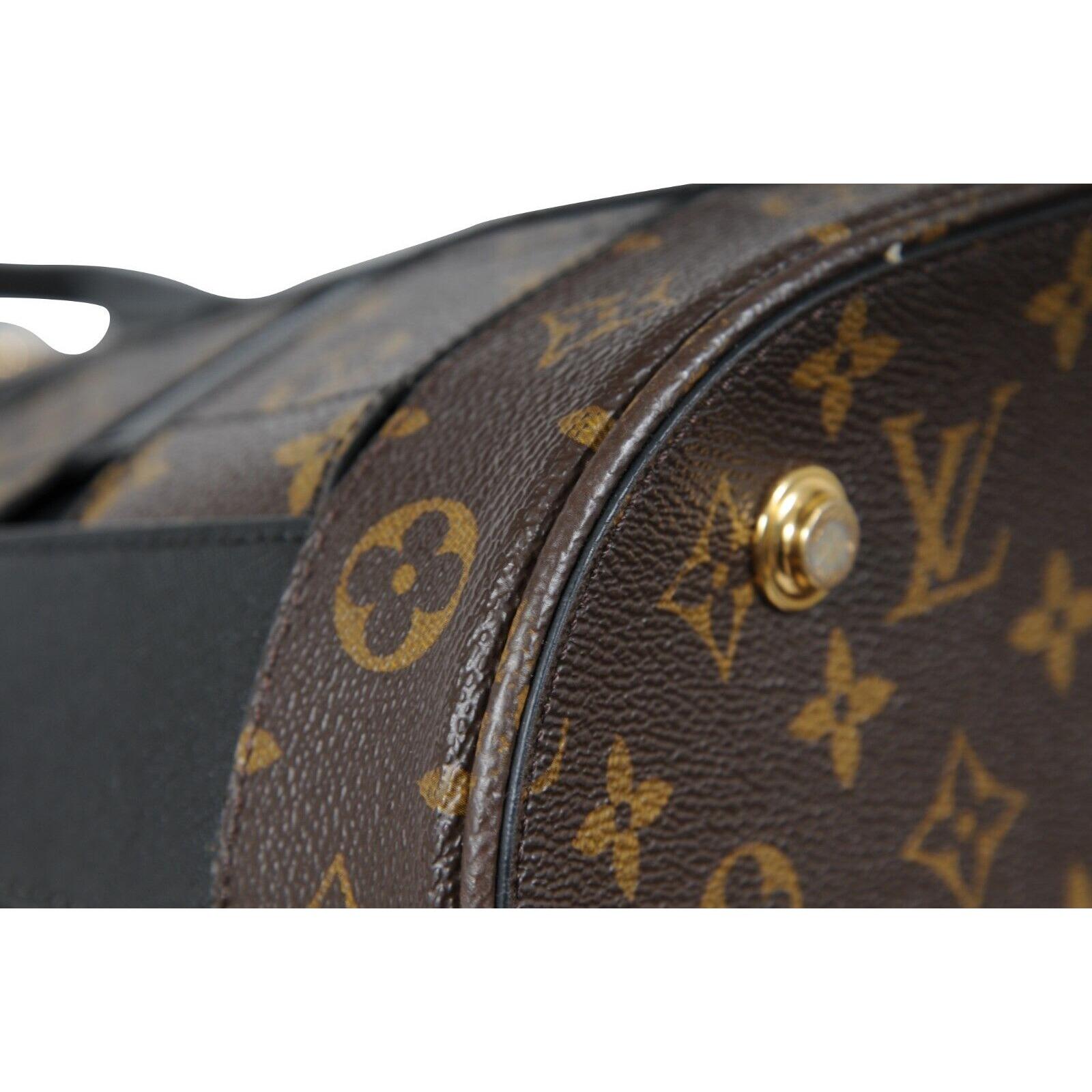 Louis Vuitton LV Monogram Tressage MM Borsa Tote Marrone Nera in Tela Coates in vendita 8