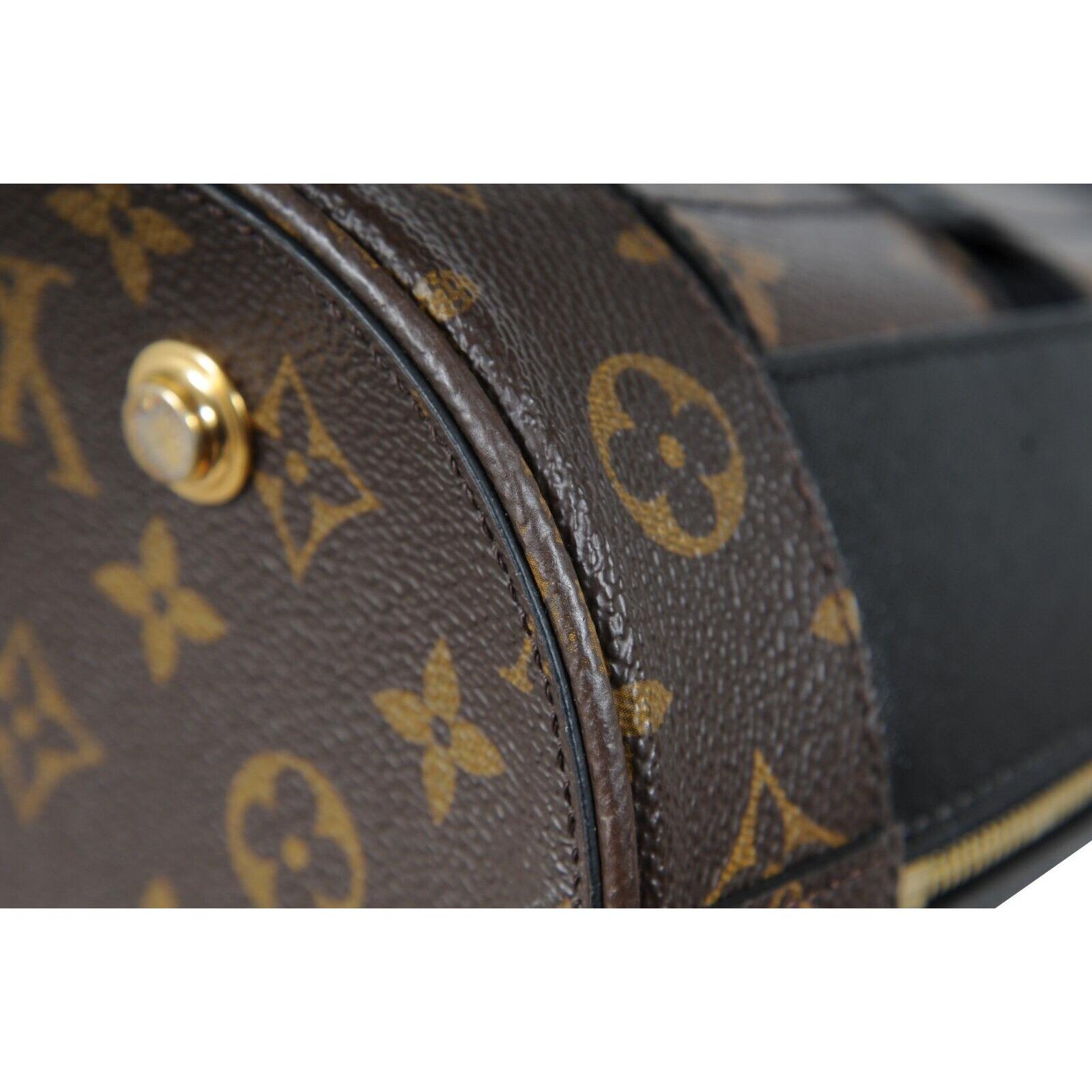 Louis Vuitton LV Monogram Tressage MM Borsa Tote Marrone Nera in Tela Coates in vendita 11