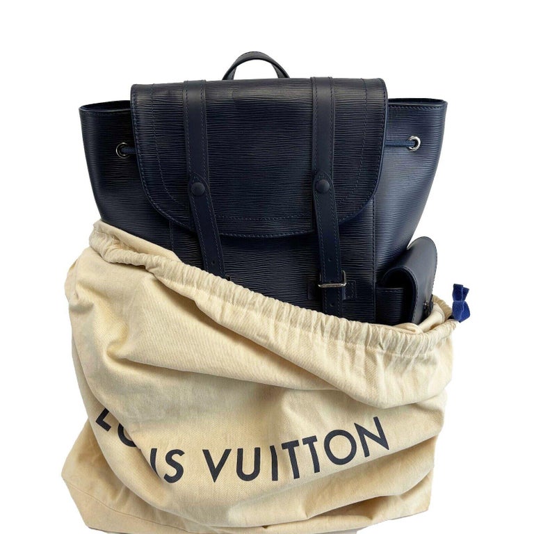 Louis Vuitton - LV - NEW Christopher MM Medium Navy Blue Backpack For Sale  at 1stDibs