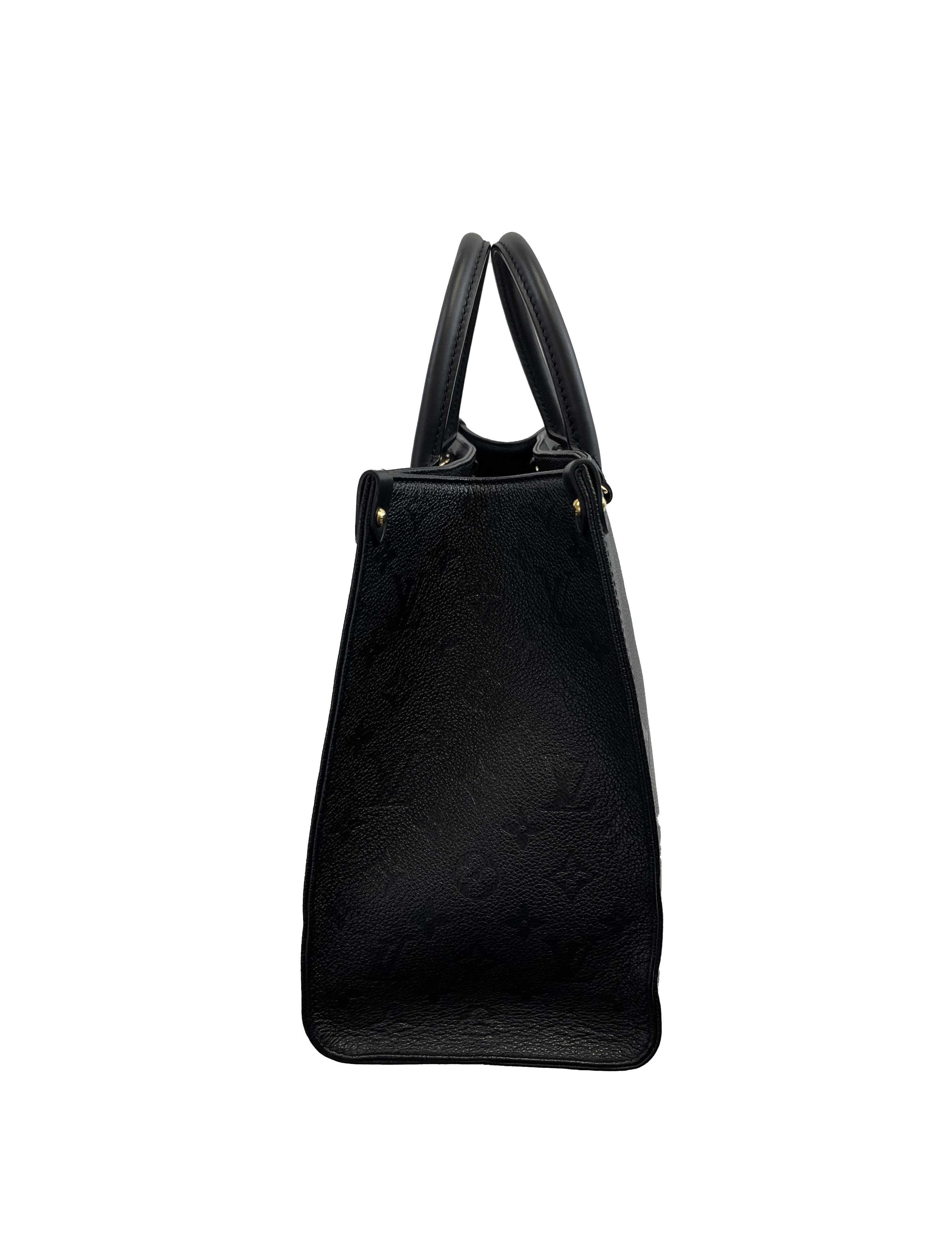 Louis Vuitton - LV OnTheGo MM - Black Leather Tote w/ Shoulder Strap 6