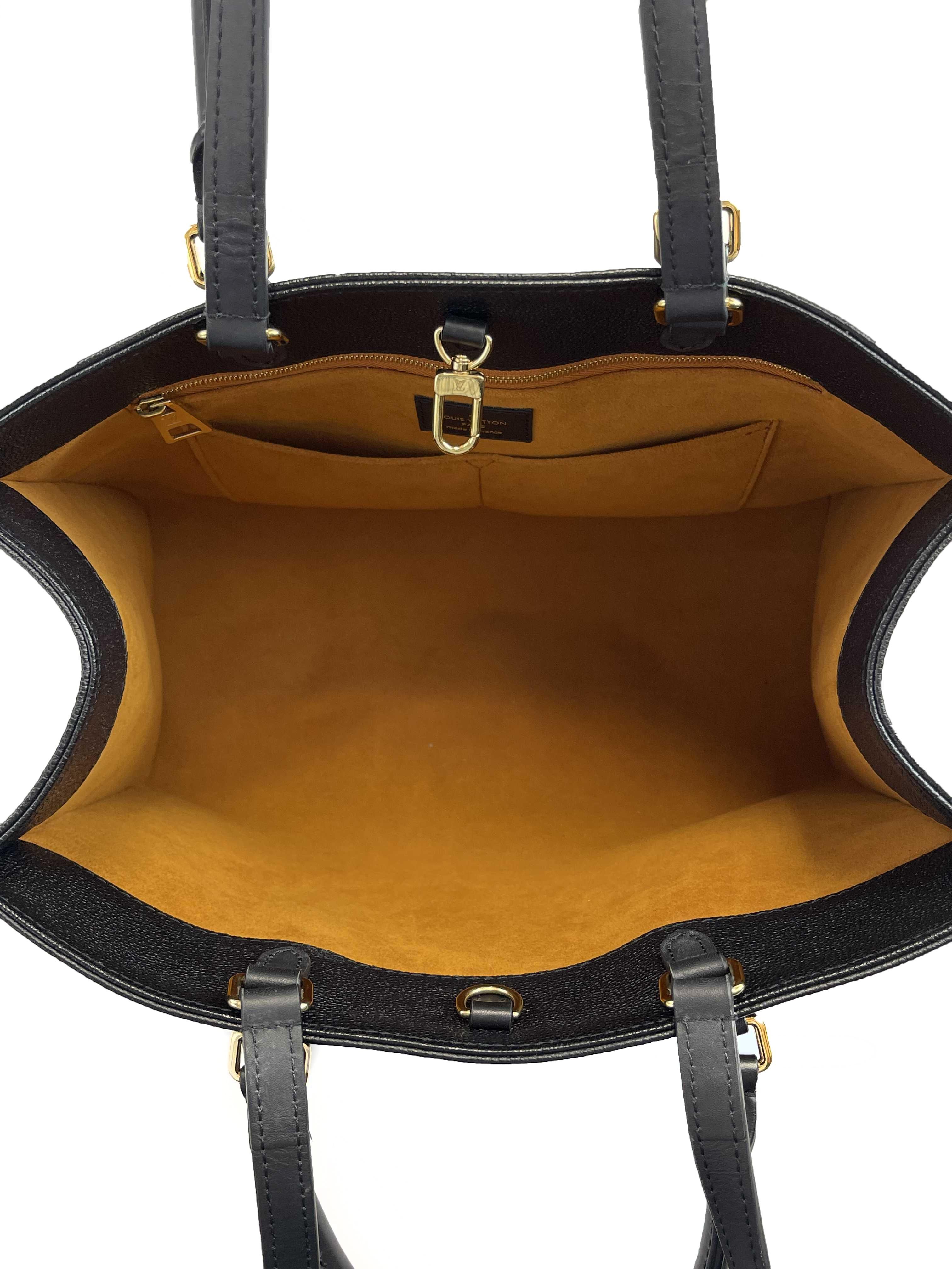 Louis Vuitton - LV OnTheGo MM - Black Leather Tote w/ Shoulder Strap 4