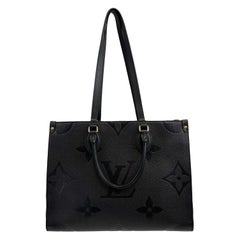 Louis Vuitton - LV OnTheGo MM - Schwarze Ledertasche mit Schulterriemen