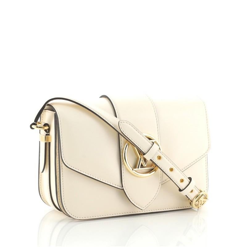 White Louis Vuitton LV Pont 9 Bag Leather