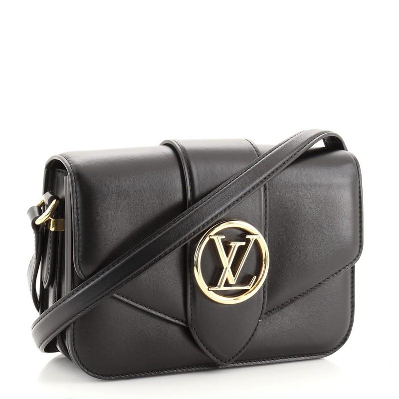 Black Louis Vuitton LV Pont 9 Bag Leather