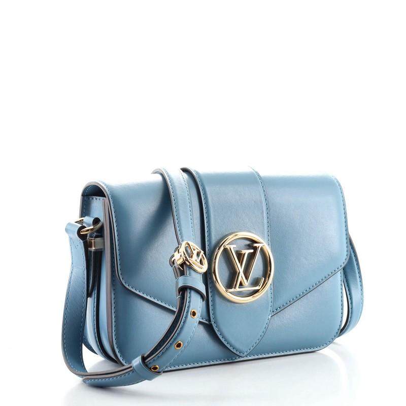 Blue Louis Vuitton LV Pont 9 Bag Leather