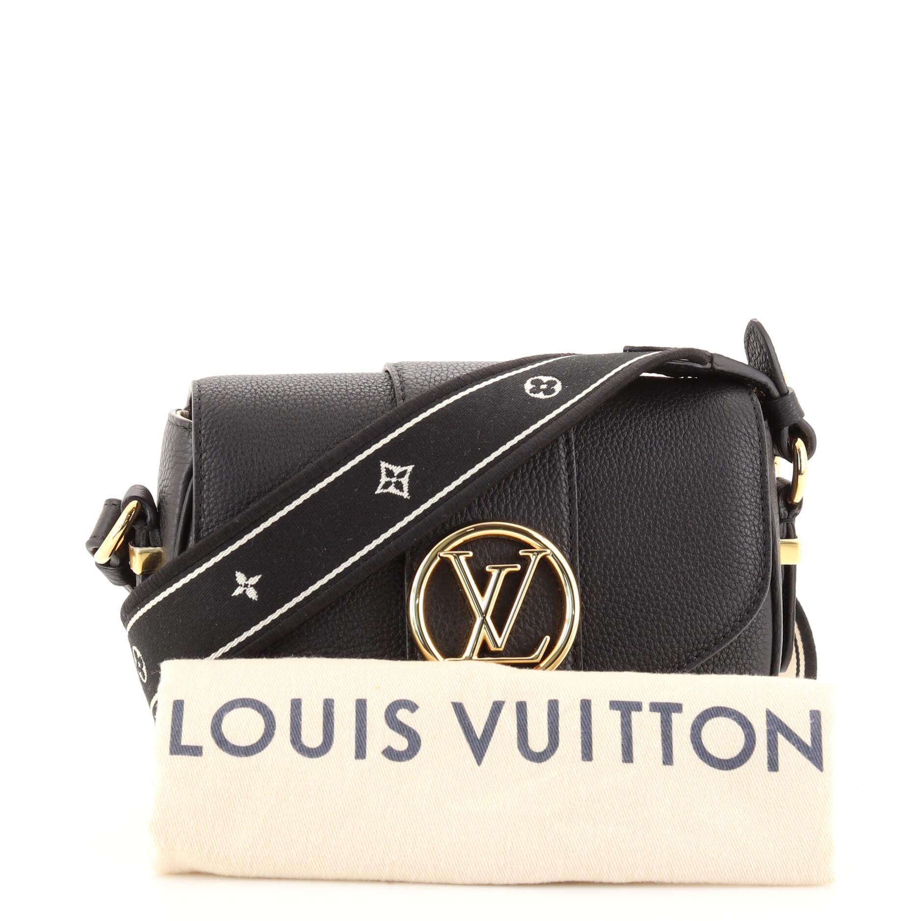 Louis Vuitton Black Shearling Leather Pont 9 Soft PM 6LK0315
