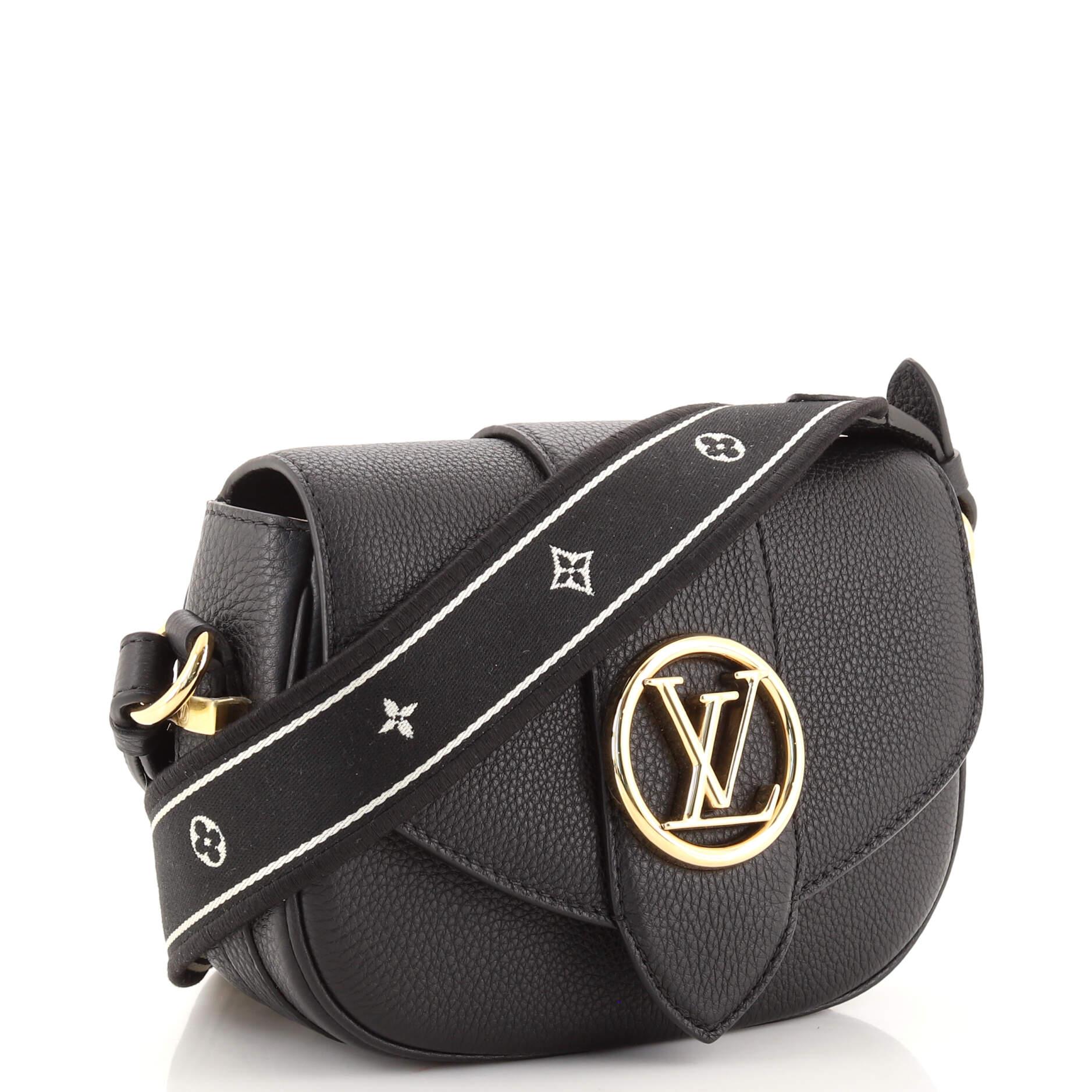 Black Louis Vuitton LV Pont 9 Soft Bag Leather PM