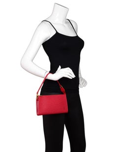 Louis Vuitton LV Red Epi Leather Discontinued Pochette Accessory Bag