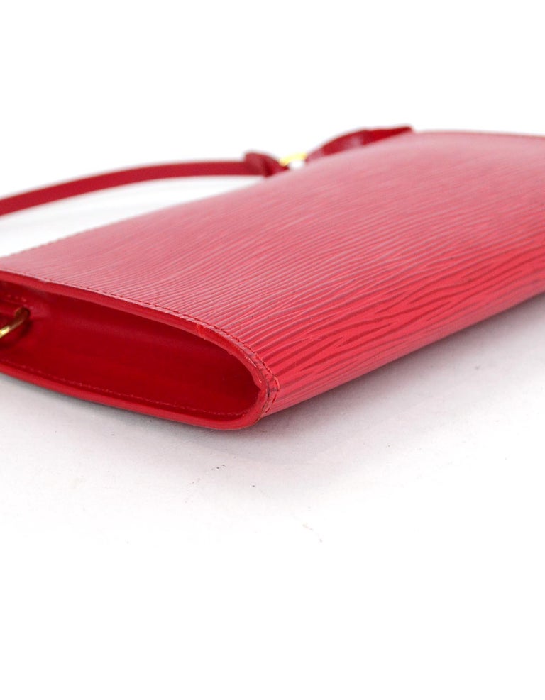 Louis Vuitton LV Red Epi Leather Discontinued Pochette Accessory Bag at 1stdibs