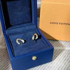 Louis Vuitton LV Volt Cuban Chain Link Earrings 18k Yellow Gold