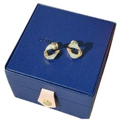 Louis Vuitton LV Volt Cuban Chain Link Earrings 18k Yellow Gold