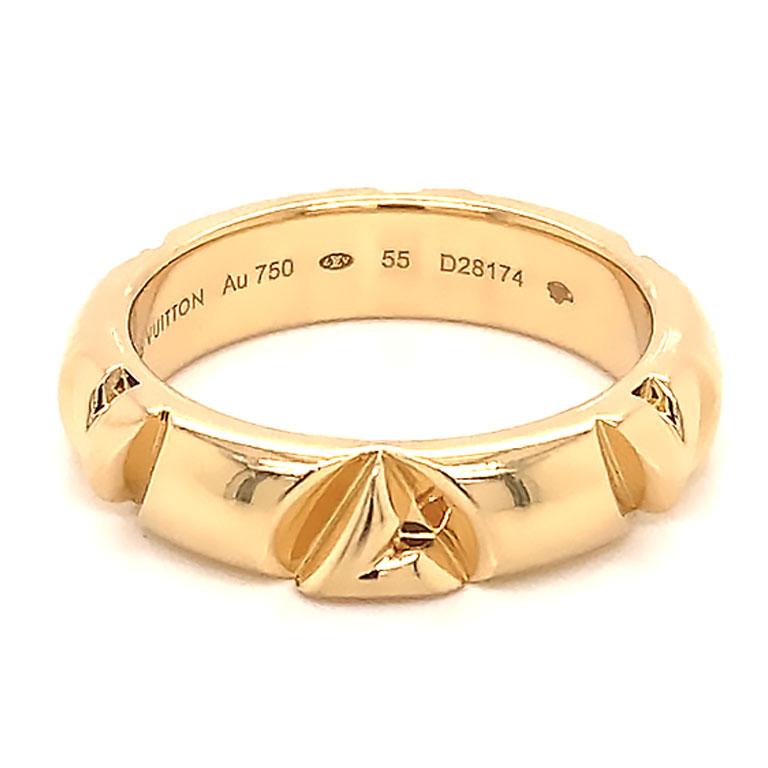 Louis Vuitton LV Volt Multi Ring, 18k Yellow Gold. Size 55 In Excellent Condition For Sale In Honolulu, HI