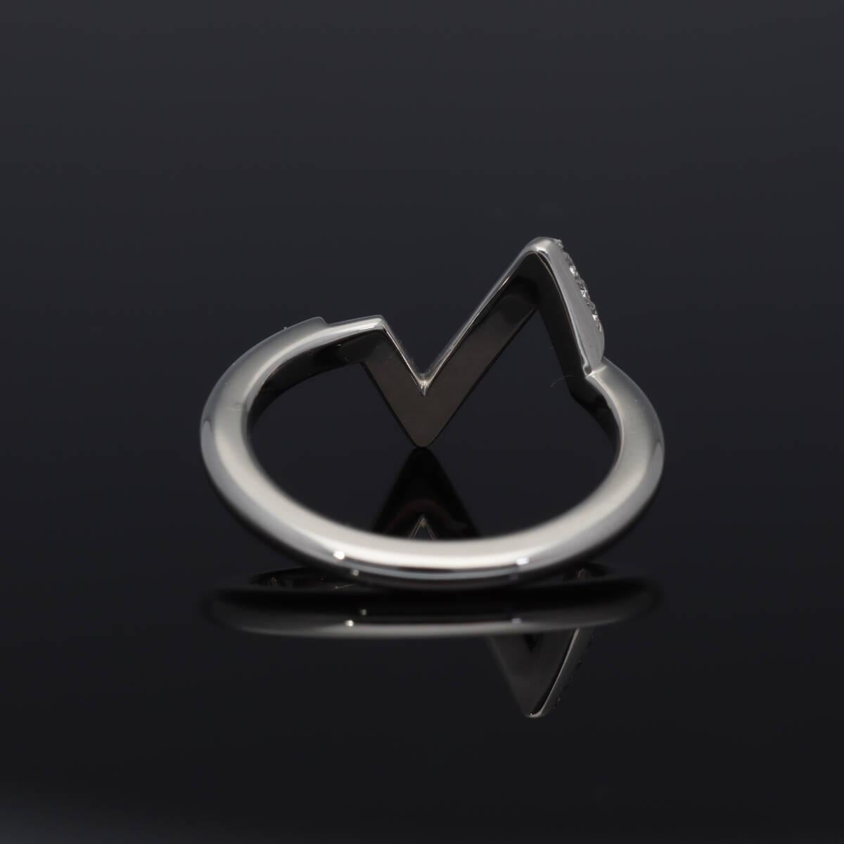 LOUIS VUITTON LV Volt 18K Weißgold Q9Q31D Ring mit Diamanten auf der Oberseite und Daunen im Angebot 7