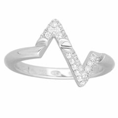 LOUIS VUITTON LV Volt Upside Down Diamonds 18K White Gold Q9Q31D Ring