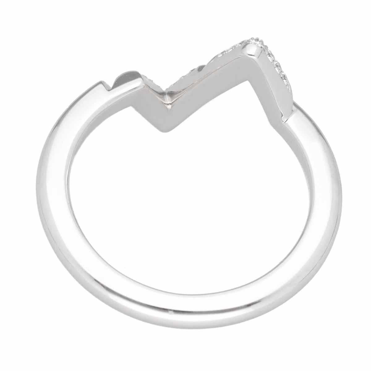 Round Cut LOUIS VUITTON LV Volt Upside Down Diamonds 18K White Gold Q9Q31D Ring For Sale