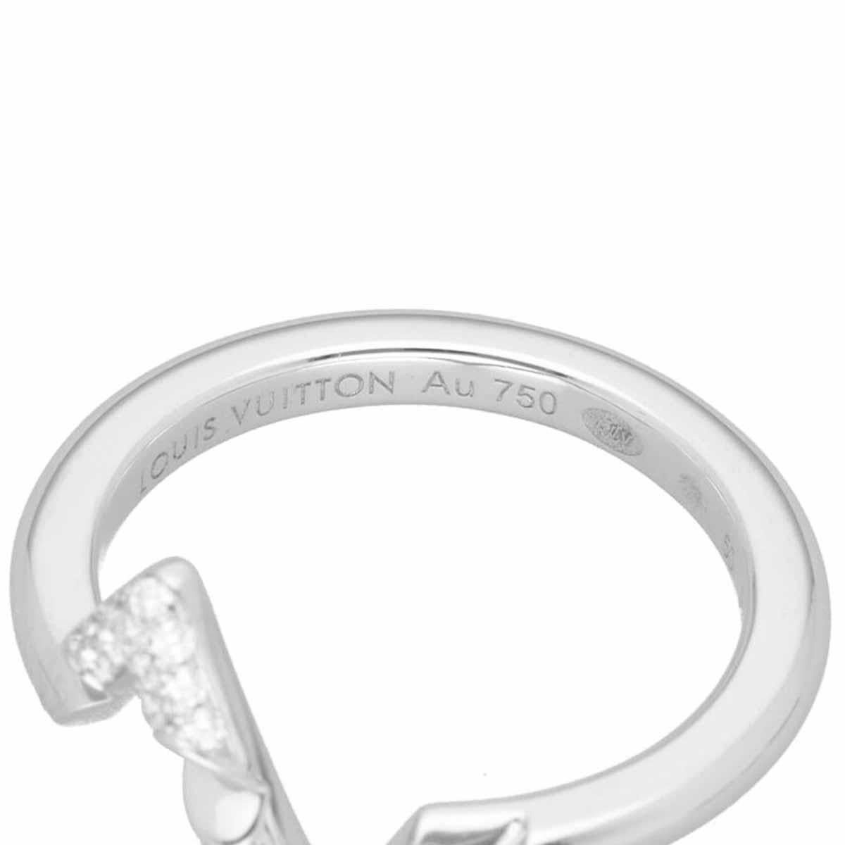 LOUIS VUITTON LV Volt Upside Down Diamonds 18K White Gold Q9Q31D Ring In Good Condition For Sale In Tokyo, JP