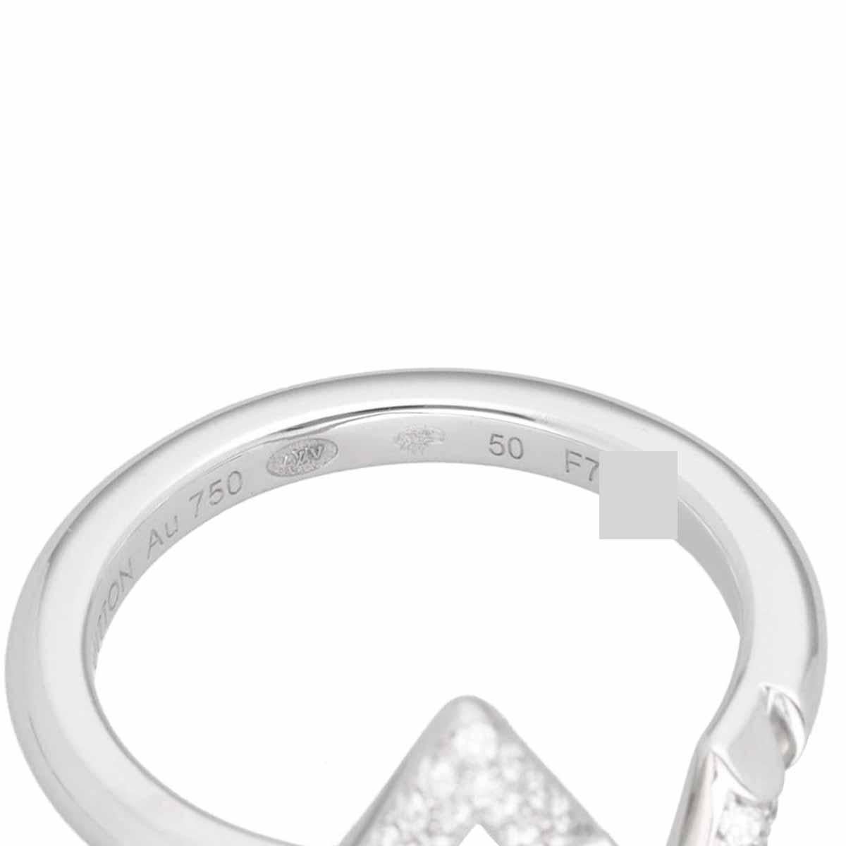 Women's LOUIS VUITTON LV Volt Upside Down Diamonds 18K White Gold Q9Q31D Ring For Sale