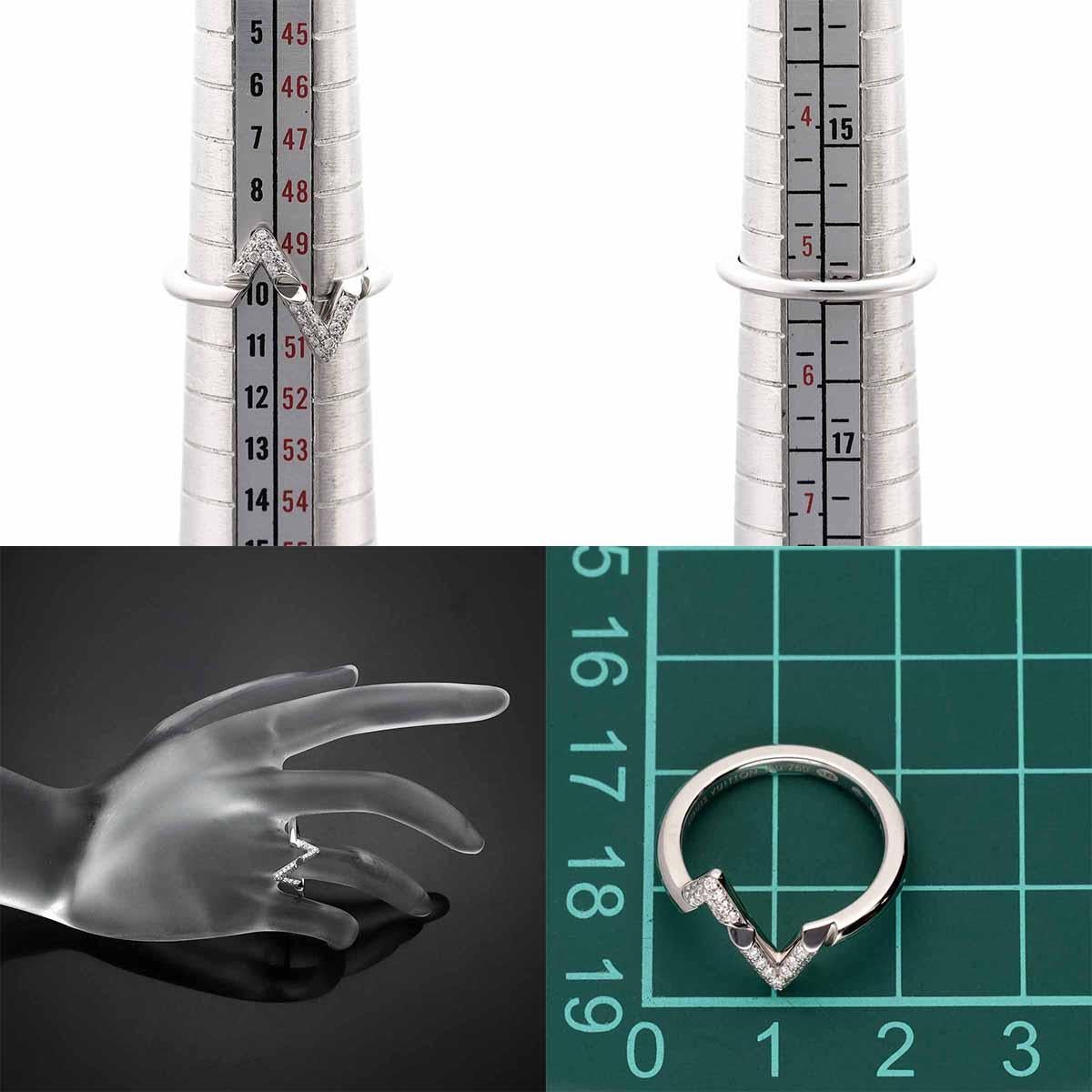 LOUIS VUITTON LV Volt Upside Down Diamonds 18K White Gold Q9Q31D Ring For Sale 1