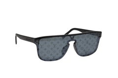 Louis Vuitton LV Waimea Sunglasses Black Monogram Logo Z1082E Shades Glasses