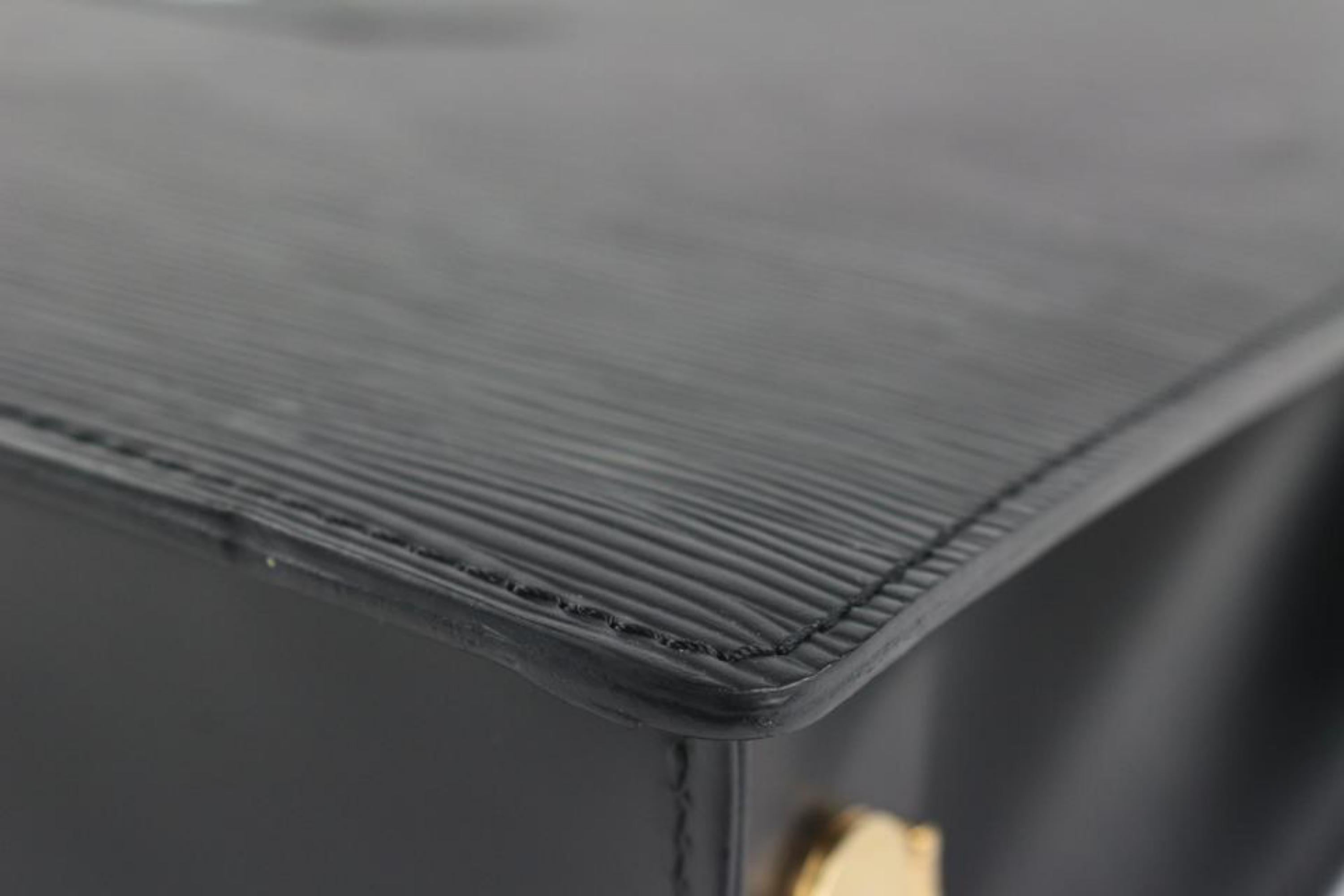 Louis Vuitton LV x Fabrizio Plessi Black Epi Leather Sac Plat Fusion LCD Tote  For Sale 5