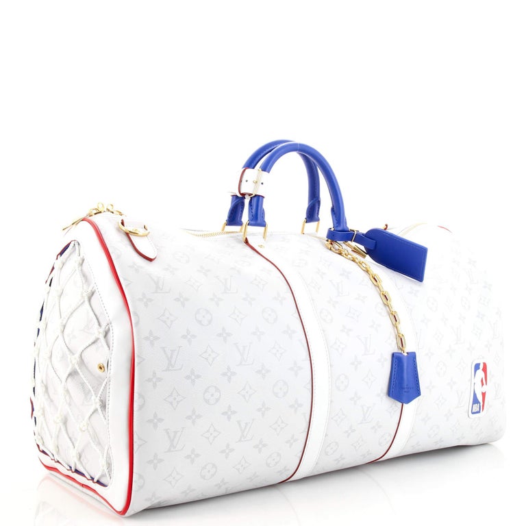 Louis Vuitton x NBA Keepall 55 Bandouliere Blue in Coated Canvas