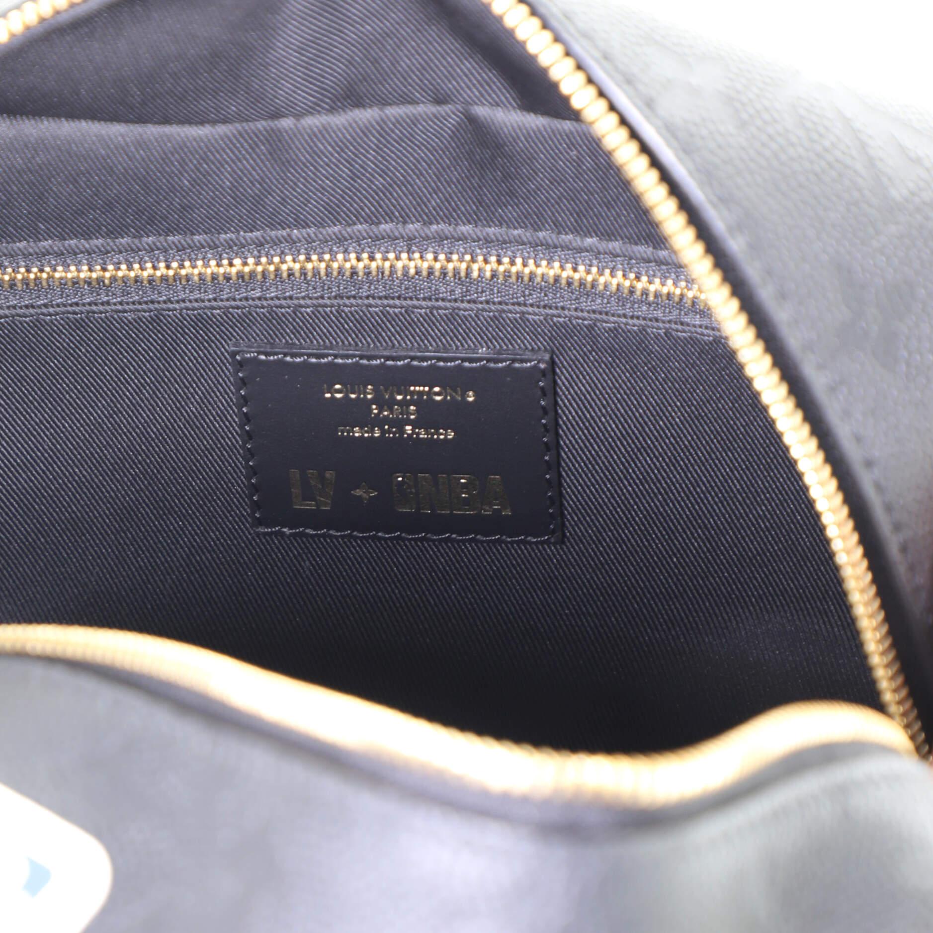 Black Louis Vuitton LV x NBA Cloakroom Dopp Kit Printed Monogram Embossed Leath