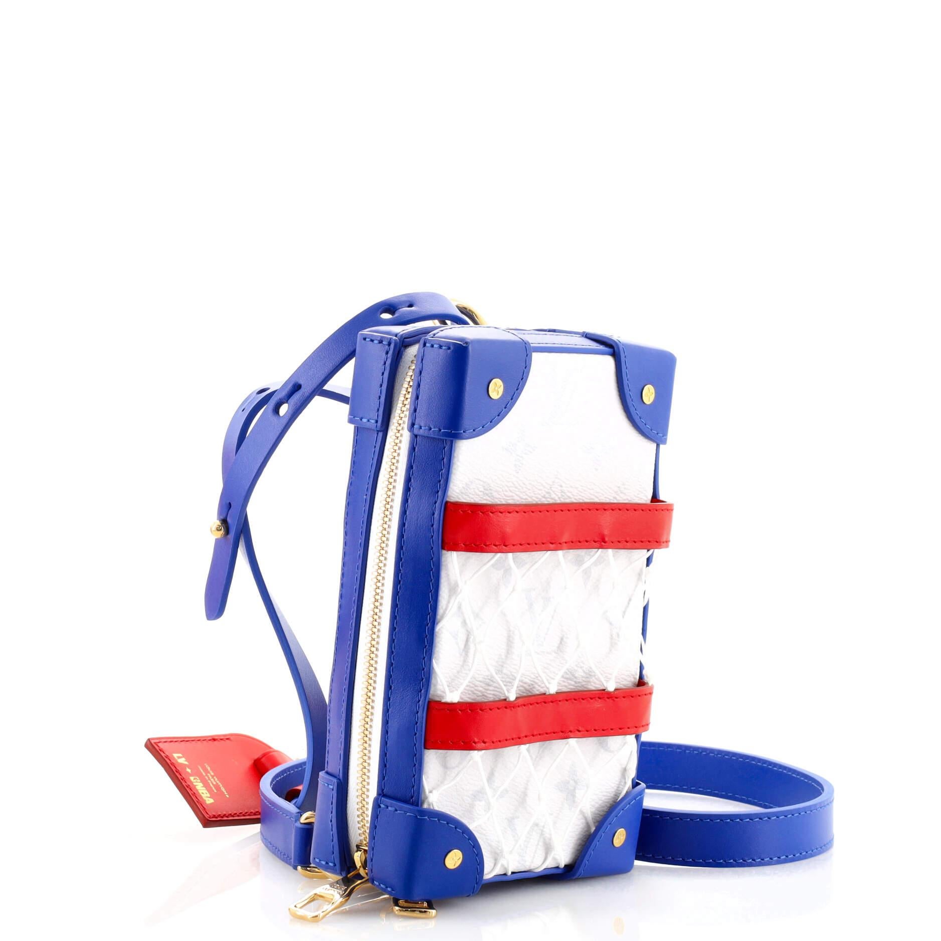 Louis Vuitton LV x NBA Soft Trunk Phone Box Monogramm Antarctica Segeltuch (Grau)