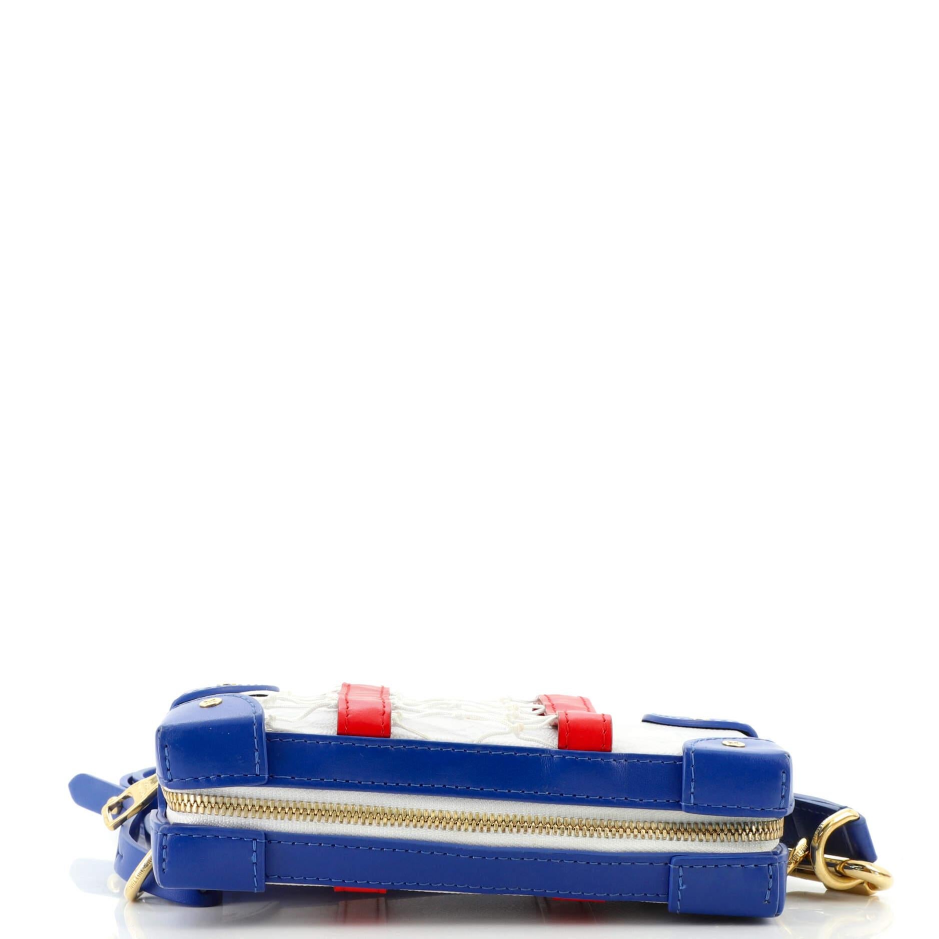 Gray Louis Vuitton LV x NBA Soft Trunk Phone Box Monogram Antarctica Canvas