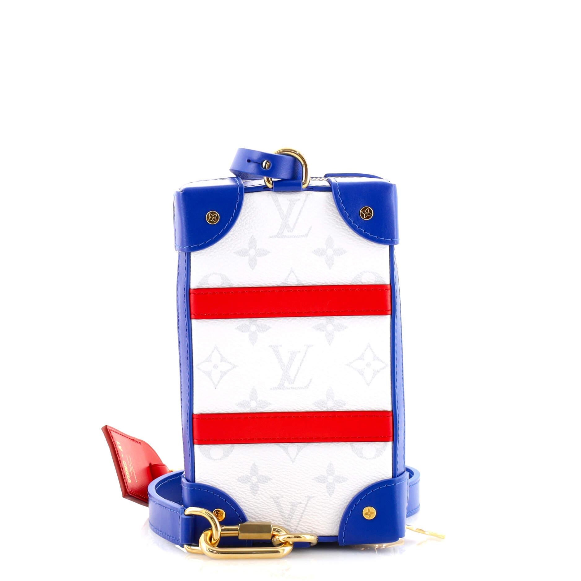 Louis Vuitton LV x NBA Soft Trunk Phone Box Monogramm Antarctica Segeltuch im Zustand „Gut“ in NY, NY